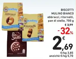 Spazio Conad Biscotti Mulino Bianco abbracci, ritornelli, pan di stelle, offerta