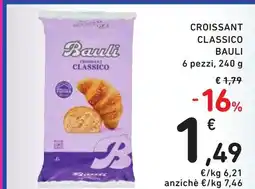 Spazio Conad Croissant classico BAULI 6 pezzi offerta