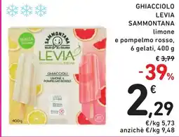 Spazio Conad Ghiacciolo levia SAMMONTANA limone e pompelmo rosso, 6 gelati offerta