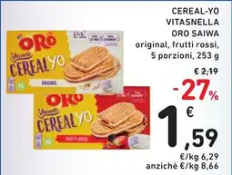 Spazio Conad Cereal-yo vitasnella ORO SAIWA offerta