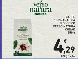 Spazio Conad Caffè 100% arabica biologico Verso Natura CONAD offerta