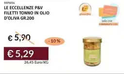Prezzemolo e Vitale Le eccellenze p&v filetti tonno in olio d'oliva offerta
