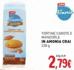Crai Tortine carote e mandorle in amonia CRAI offerta