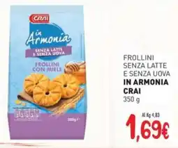 Crai Frollini senza latte e senza uova in armonia CRAI offerta