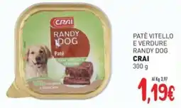 Crai Patè vitello e verdure randy dog CRAI offerta