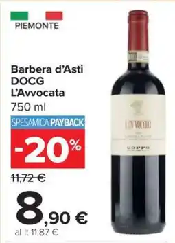 Carrefour Barbera d’Asti DOCG L’Avvocata offerta