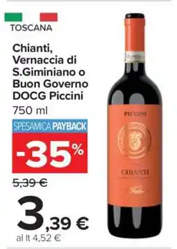 Carrefour Chianti, Vernaccia di S.Giminiano o Buon Governo DOCG Piccini offerta