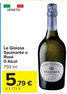 Carrefour La Gioiosa Spumante o Rosé 0 Alcol offerta