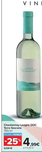 Carrefour Chardonnay Langhe DOC Terre Sovrane offerta