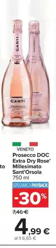 Carrefour Prosecco DOC Extra Dry Rose' Millesimato Sant'Orsola offerta