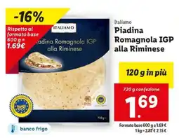 Lidl Piadina Romagnola IGP alla Riminese offerta