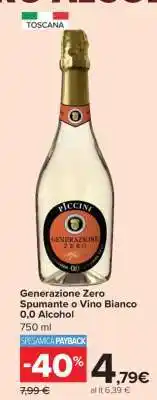 Carrefour Generazione Zero Spumante o Vino Bianco 0,0 Alcohol offerta