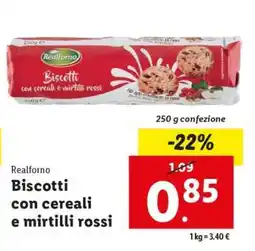 Lidl Realforno Biscotti con cereali e mirtilli rossi offerta