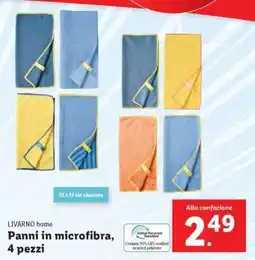Lidl LIVARNO home Panni in microfibra, 4 pezzi offerta