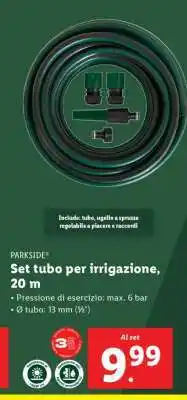 Lidl PARKSIDE Set tubo per irrigazione, 20 m offerta