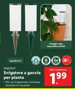 Lidl PARKSIDE Irrigatore a goccia per piante offerta