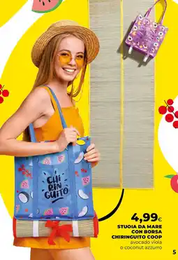 Ipercoop Stuoia da mare con borsa chiringuito COOP offerta