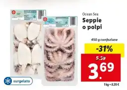 Lidl Ocean Sea Seppie o polpi offerta