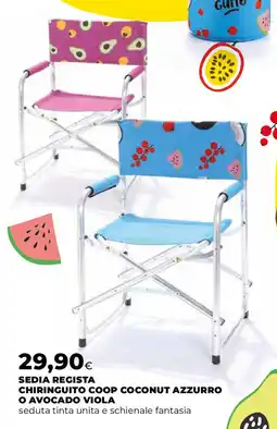 Ipercoop Sedia regista chiringuito coop coconut azzurro o avocado viola offerta