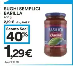 Coop Sughi Semplici Barilla offerta