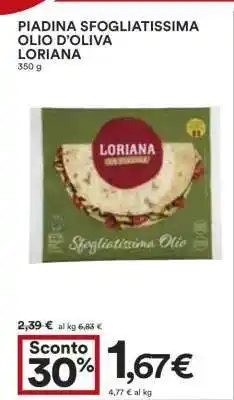 Coop PIADINA SFOGLIATISSIMA OLIO D’OLIVA LORIANA offerta