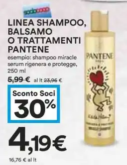 Coop LINEA SHAMPOO, BALSAMO O TRATTAMENTI PANTENE offerta
