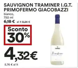 Coop SAUVIGNON TRAMINER I.G.T. PRIMOFERMO GIACOBAZZI offerta