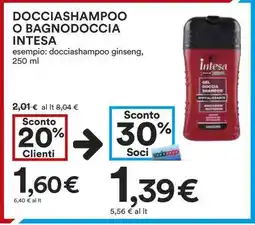 Coop DOCCIASHAMPOO O BAGNODOCCIA INTESA offerta