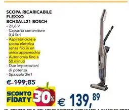 Esselunga SCOPA RICARICABILE FLEXXO BCH3ALL21 BOSCH offerta
