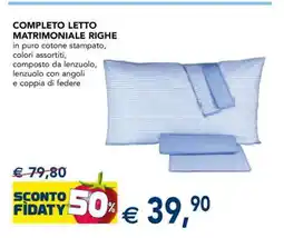 Esselunga COMPLETO LETTO MATRIMONIALE RIGHE offerta