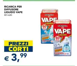 Esselunga RICARICA PER DIFFUSORE LIQUIDO VAPE offerta