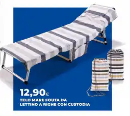 Ipercoop Telo mare fouta da lettino a righe con custodia offerta