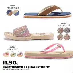Ipercoop Ciabatte uomo e donna butterfly offerta