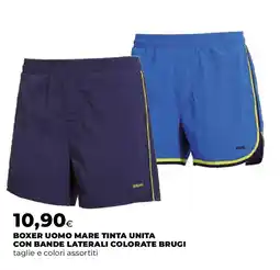 Ipercoop Boxer uomo mare tinta unita con bande laterali colorate BRUGI offerta