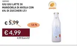 Prezzemolo e Vitale Giu giu latte di mandorla di avola con 6% di zuccheri offerta