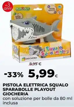 Ipercoop Pistola elettrica squalo sparabolle playout giocheria offerta
