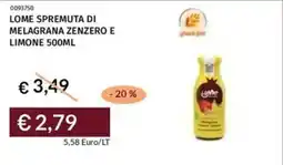 Lome spremuta di melagrana zenzero e limone