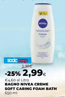 Ipercoop Bagno nivea creme soft caring foam bath offerta