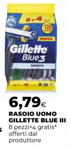 Ipercoop Rasoio uomo gillette blu llGillette Blue3 offerta
