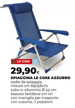 Ipercoop Spiaggina LE COSE azzurro sedia offerta