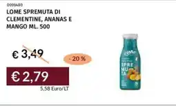 Prezzemolo e Vitale Lome spremuta di clementine, ananas e mango offerta