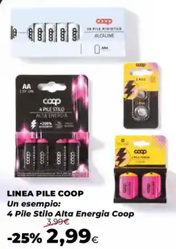 Ipercoop Linea pile COOP 4 Pile Stilo Alta Energia offerta