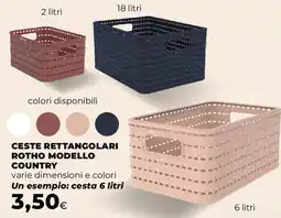 Ipercoop Ceste rettangolari rotho modello country offerta