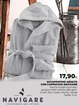 Ipercoop Accappatoio adulto con cappuccio NAVIGARE offerta