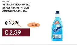 Prezzemolo e Vitale Vetril detersivo blu spray per vetri con ammoniaca offerta