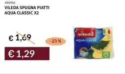 Prezzemolo e Vitale Vileda spugna piatti aqua classic x2 offerta