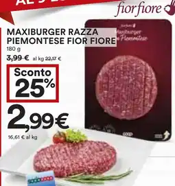 Coop Superstore Maxiburger razza piemontese FIOR FIORE offerta