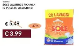 Prezzemolo e Vitale Sole lavatrice ricarica in polvere 20 misurini offerta