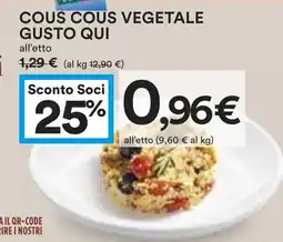 Coop Superstore Cous cous vegetale GUSTO QUI offerta