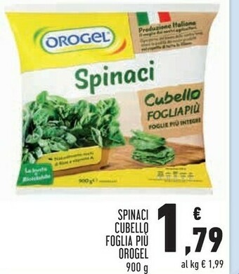 Conad City Spinaci cubello foglia più i vegetali offerta